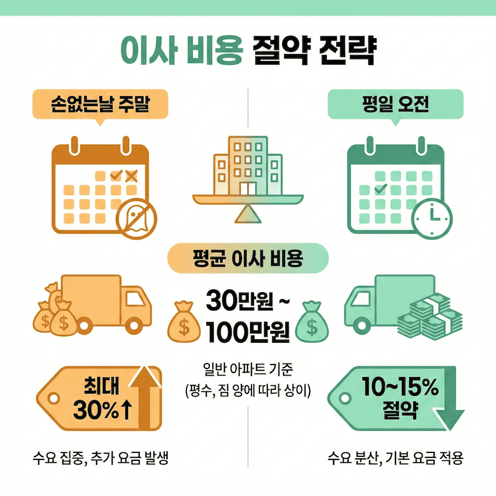 이사 비용 절약 방법 비교표