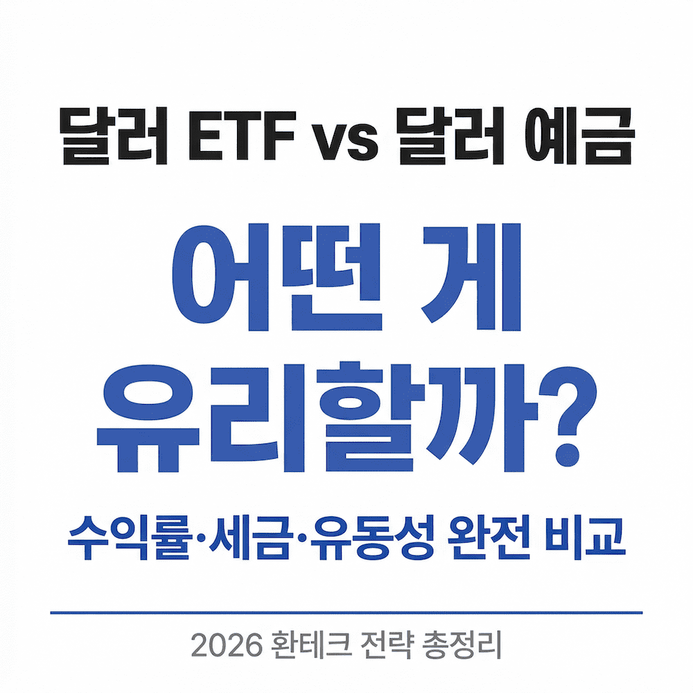 달러 ETF vs 달러 예금 비교 환테크 전략 2026